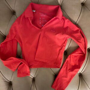 Lacoste Long Sleeve Cropped Polo Shirt Size 34